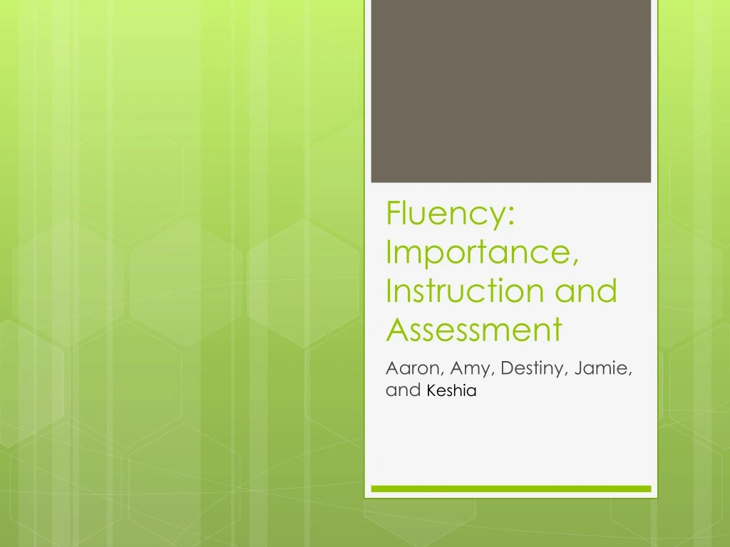 fluency importance instruction and assessment