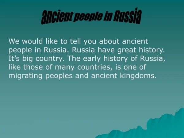 ancient people in Russia