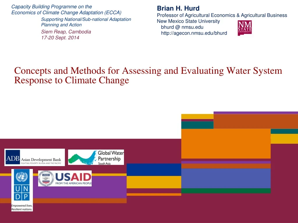 concepts and methods for assessing and evaluating water system response to climate change