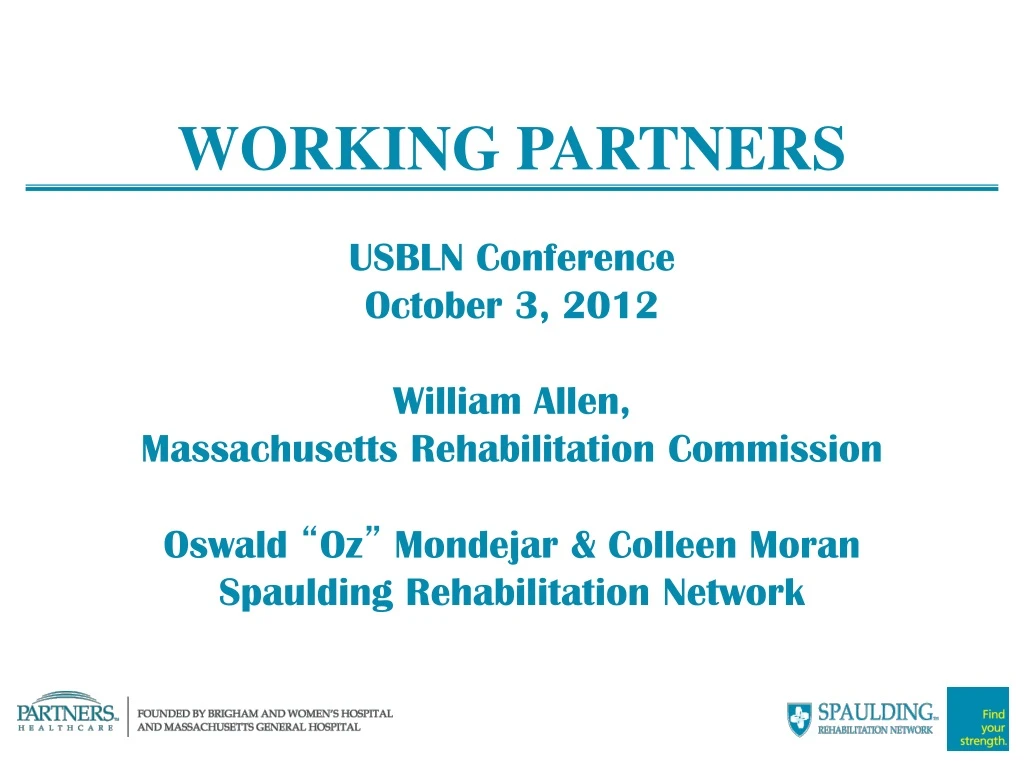 working partners usbln conference october 3 2012
