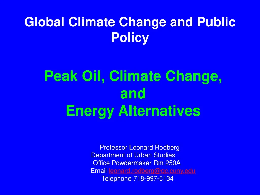global climate change and public policy