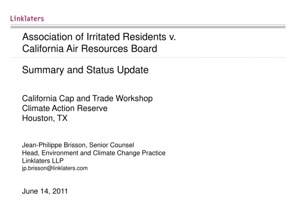 Association of Irritated Residents v.  California Air Resources Board
