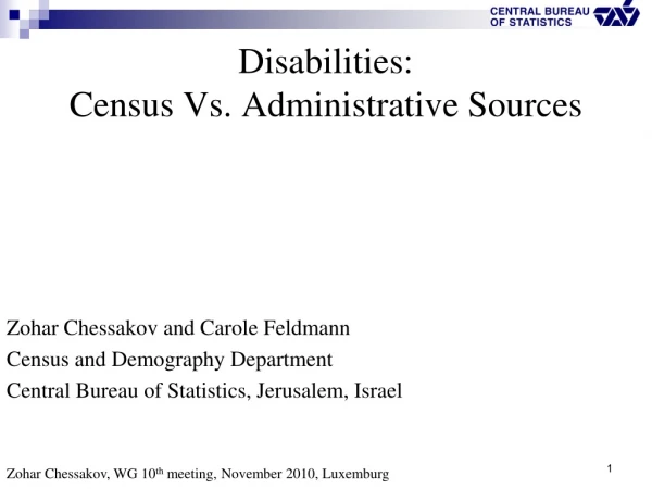 Disabilities: Census Vs. Administrative Sources
