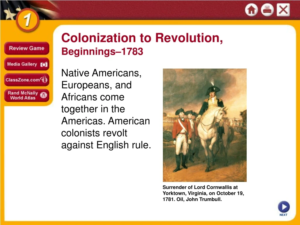 colonization to revolution beginnings 1783