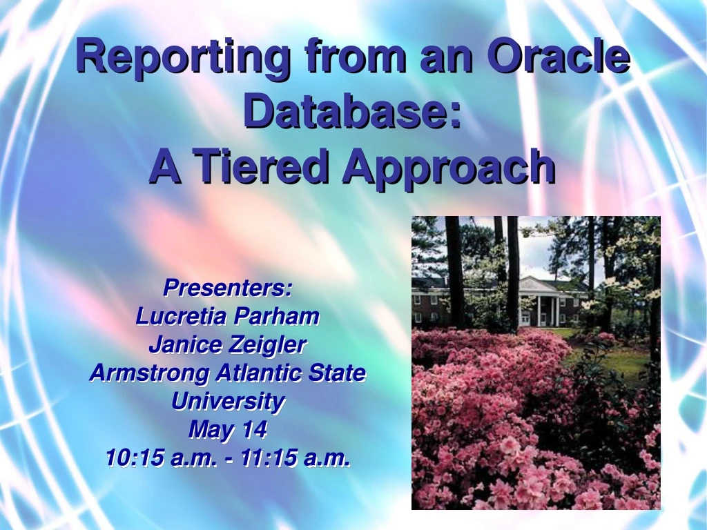 reporting from an oracle database a tiered approach