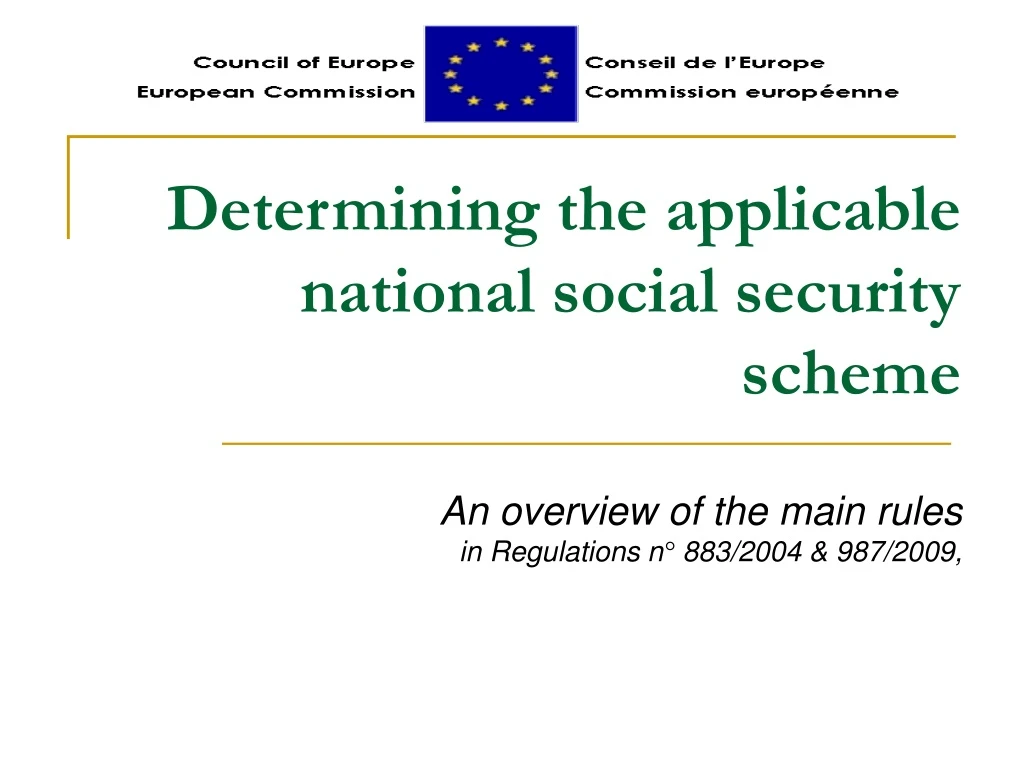 determining the applicable national social