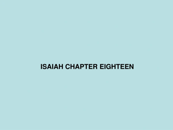 ISAIAH CHAPTER EIGHTEEN