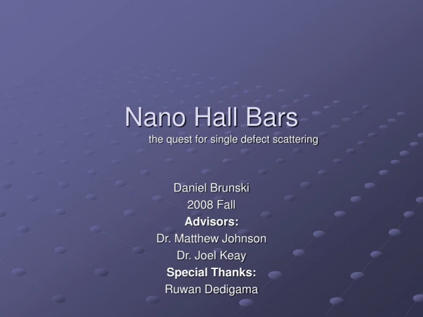 Nano Hall Bars