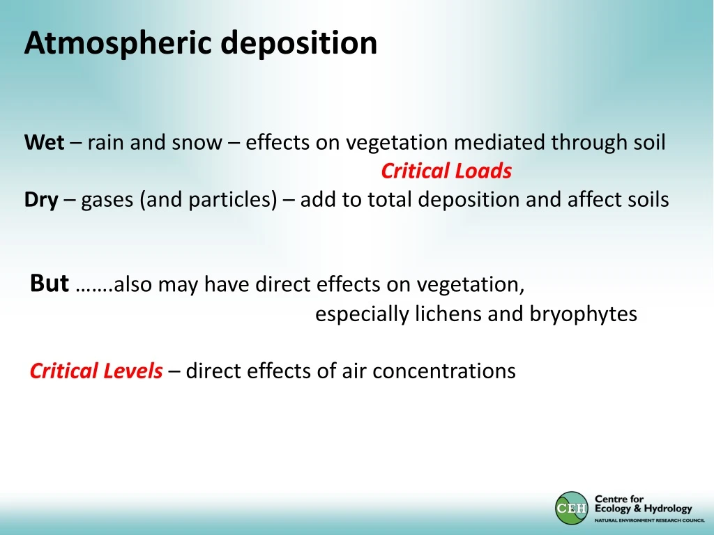 atmospheric deposition wet rain and snow effects