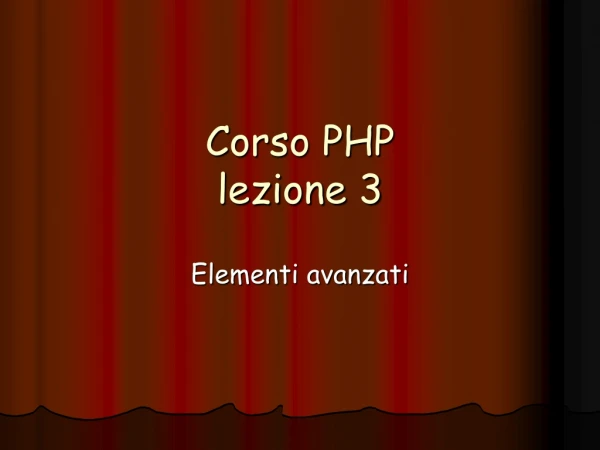 Corso PHP lezione 3