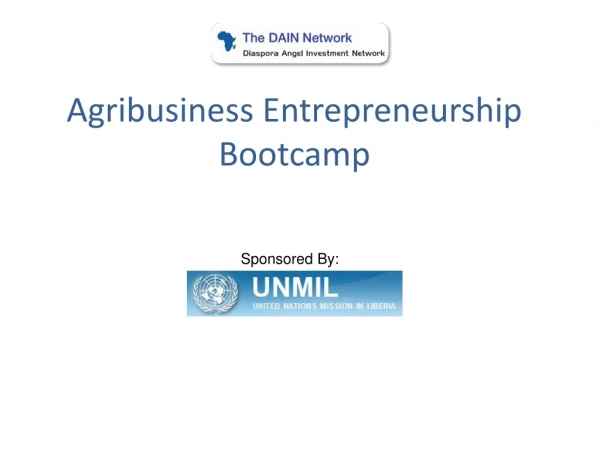 Agribusiness Entrepreneurship Bootcamp