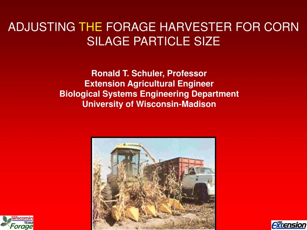 adjusting the forage harvester for corn silage