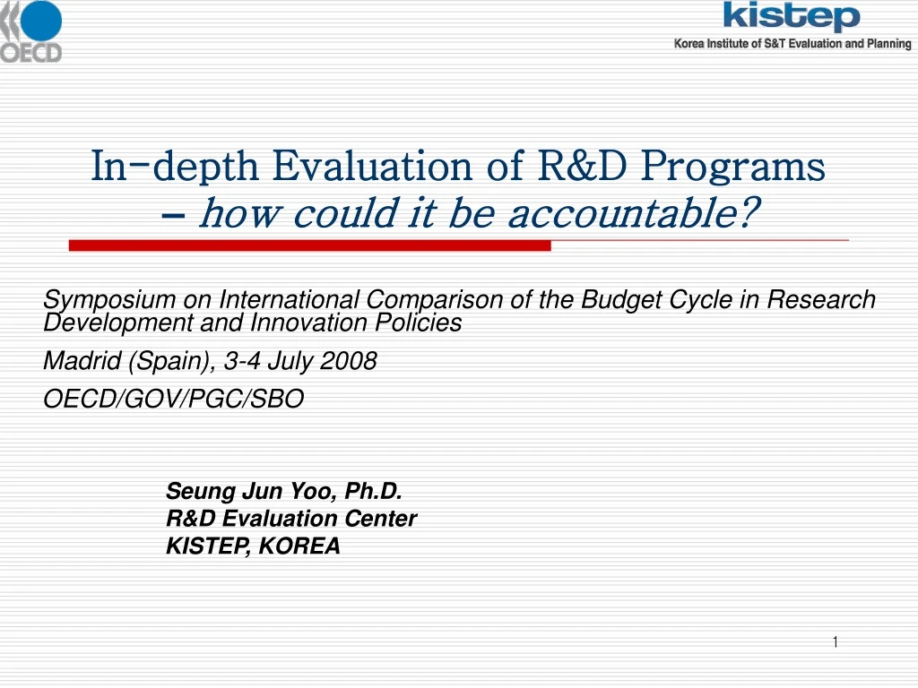 in depth evaluation of r d programs how could it be accountable
