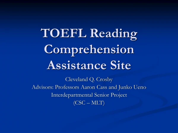 TOEFL Reading Comprehension Assistance Site