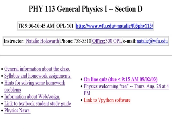 Materials needed for the course: