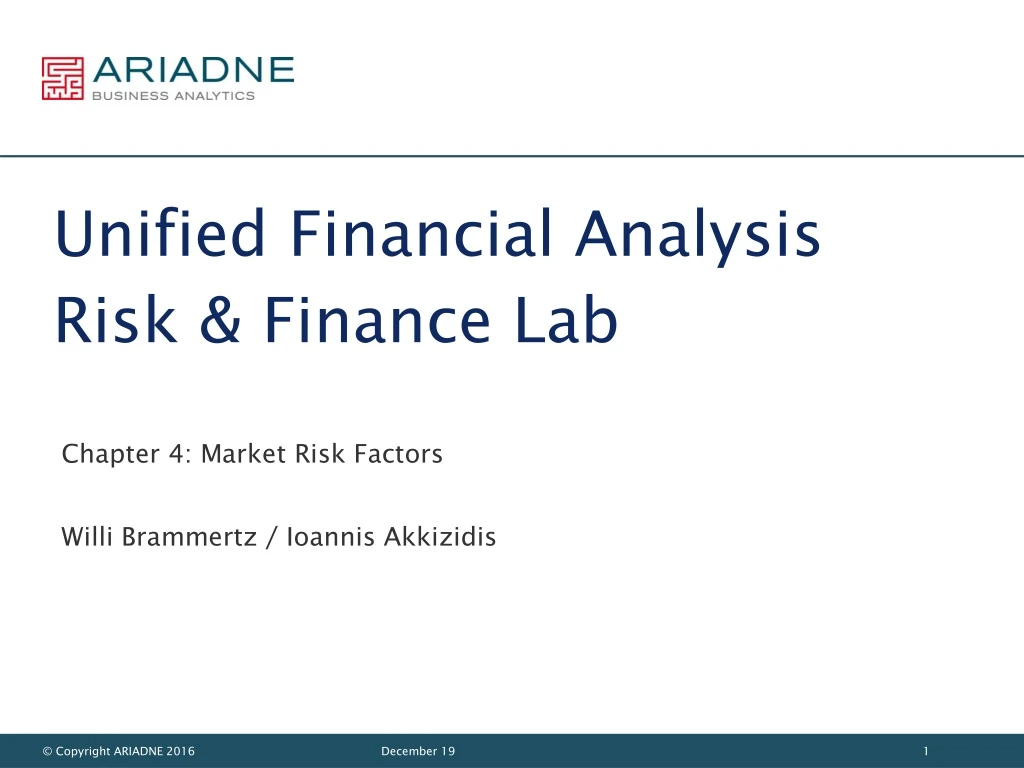 unified financial analysis risk finance lab