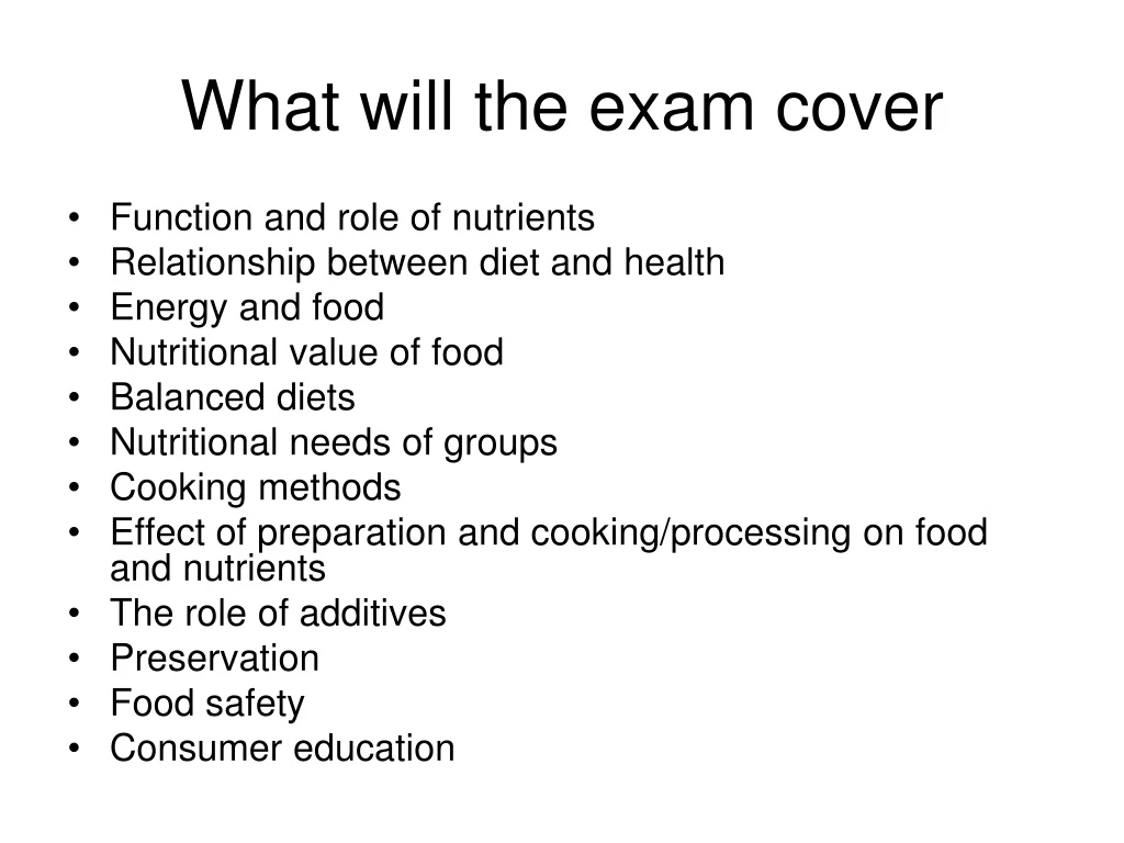 what will the exam cover