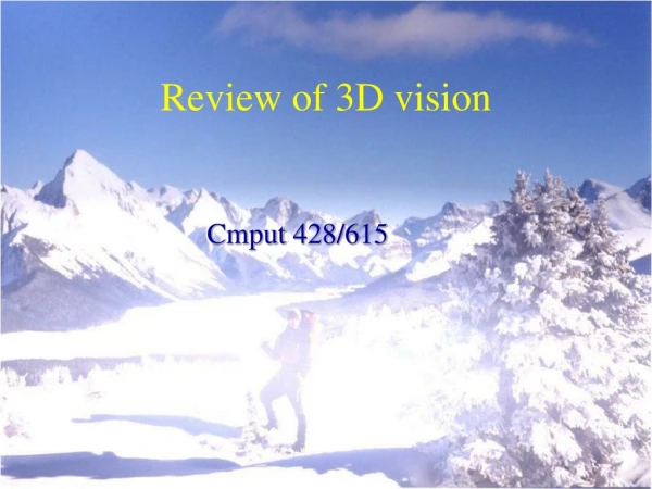 Review of 3D vision