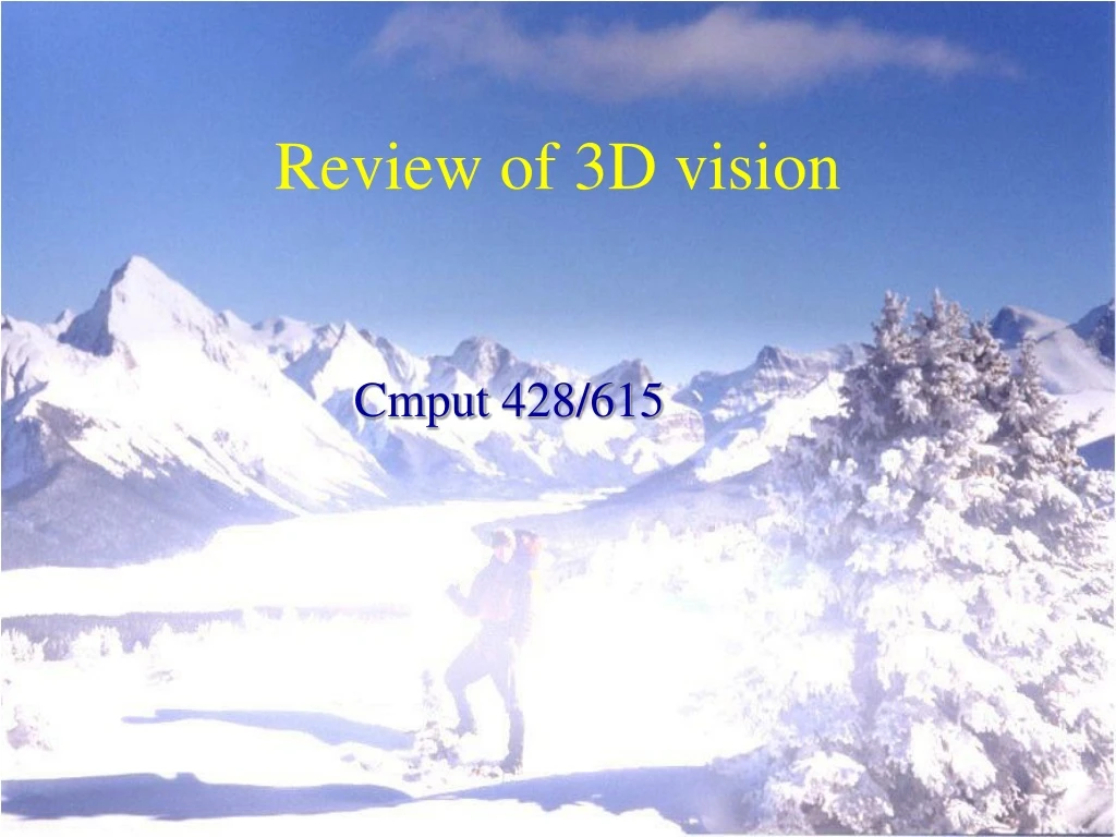 review of 3d vision