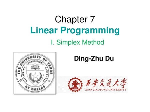 Chapter 7 Linear Programming