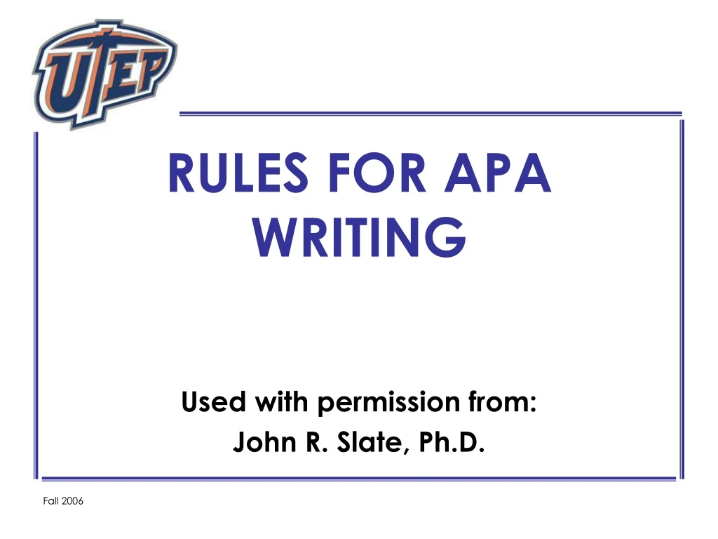 rules for apa writing