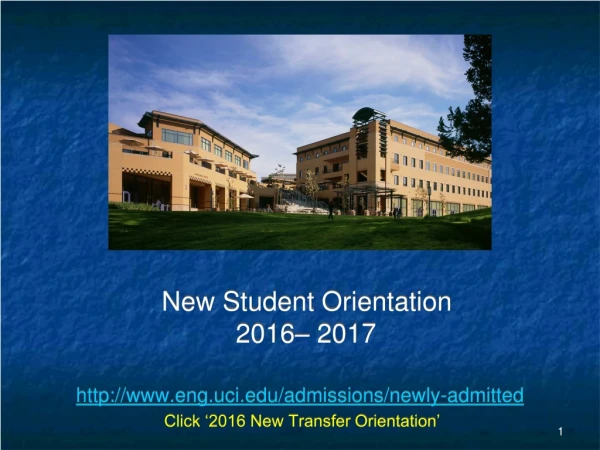 New Student Orientation                            2016– 2017