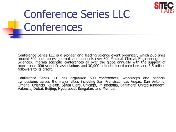 Conference Series LLC Conferences