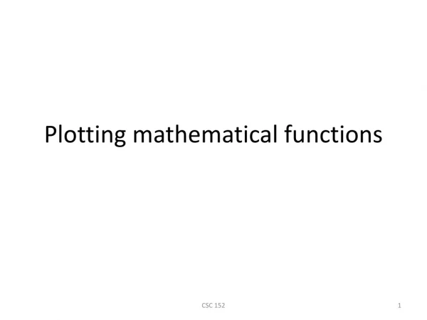Plotting mathematical functions