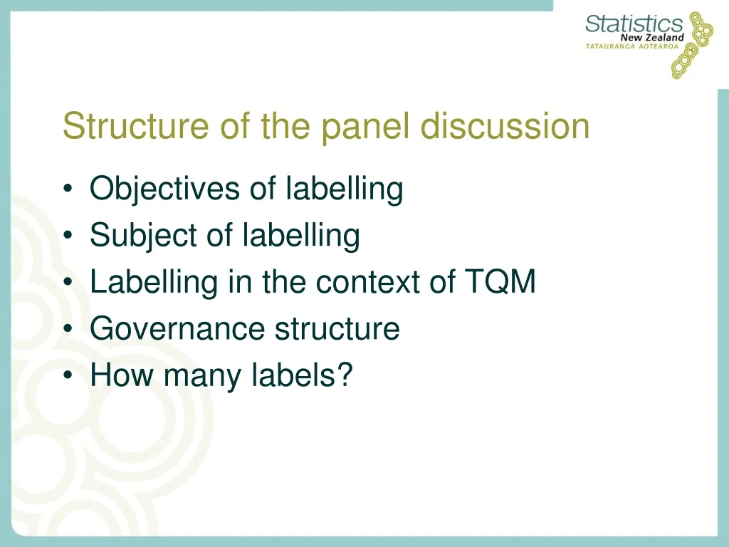 structure of the panel discussion