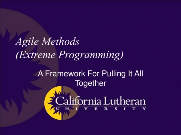 Agile Methods  (Extreme Programming)