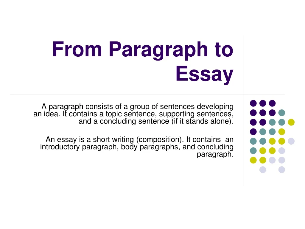 from paragraph to essay