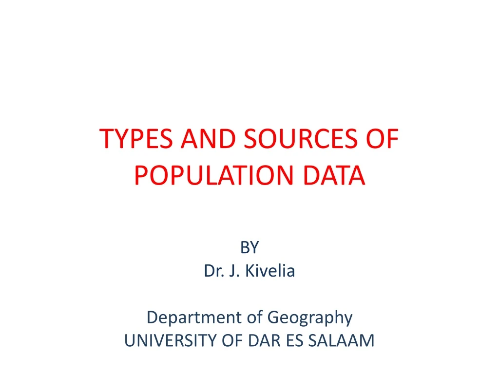 types and sources of population data