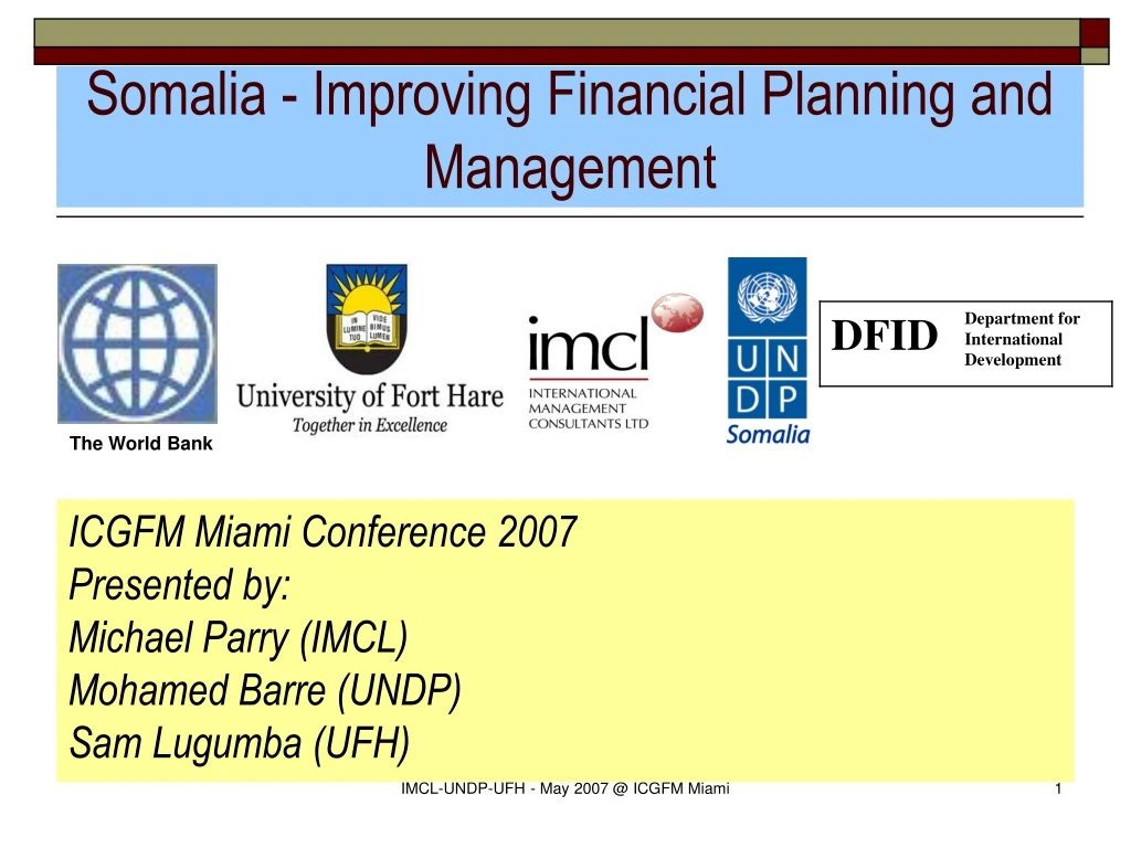 somalia improving financial planning and management