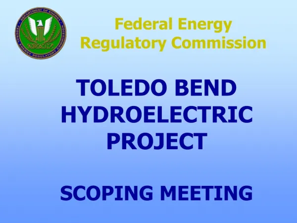 TOLEDO BEND HYDROELECTRIC PROJECT SCOPING MEETING