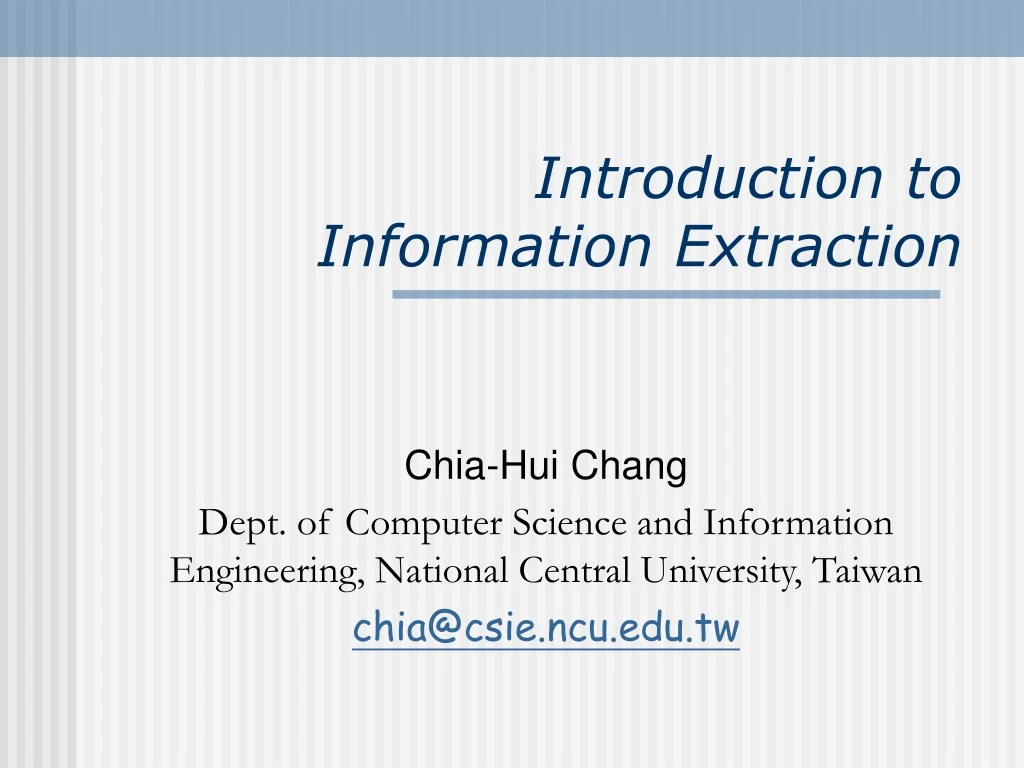 introduction to information extraction