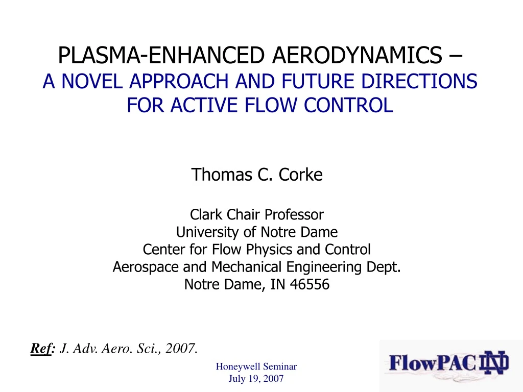 plasma enhanced aerodynamics a novel approach