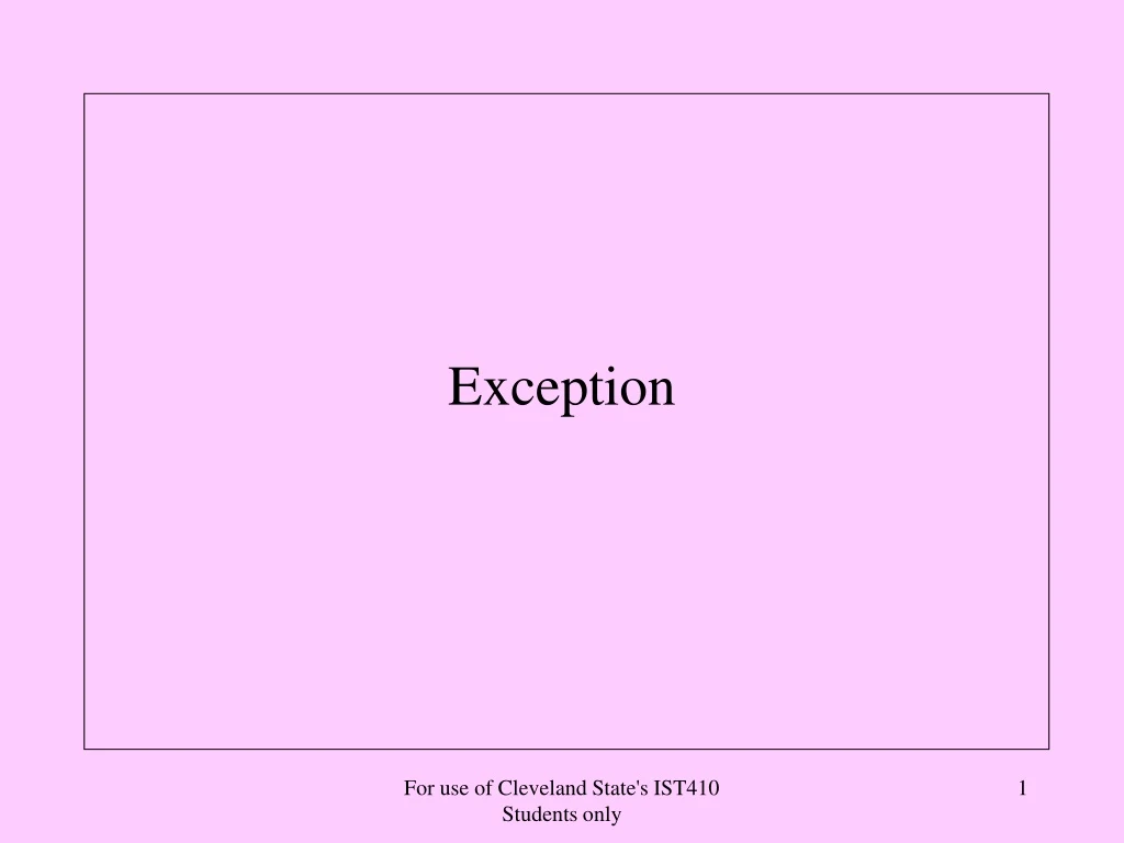 exception