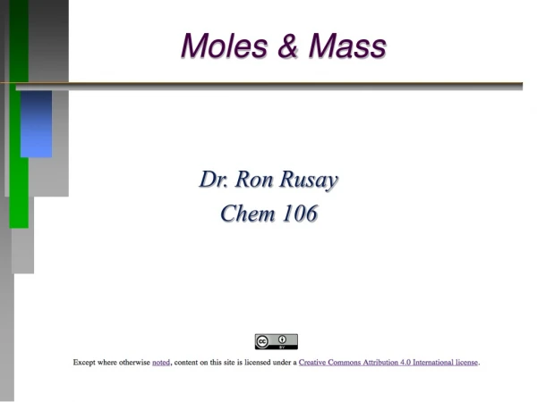 Moles &amp; Mass