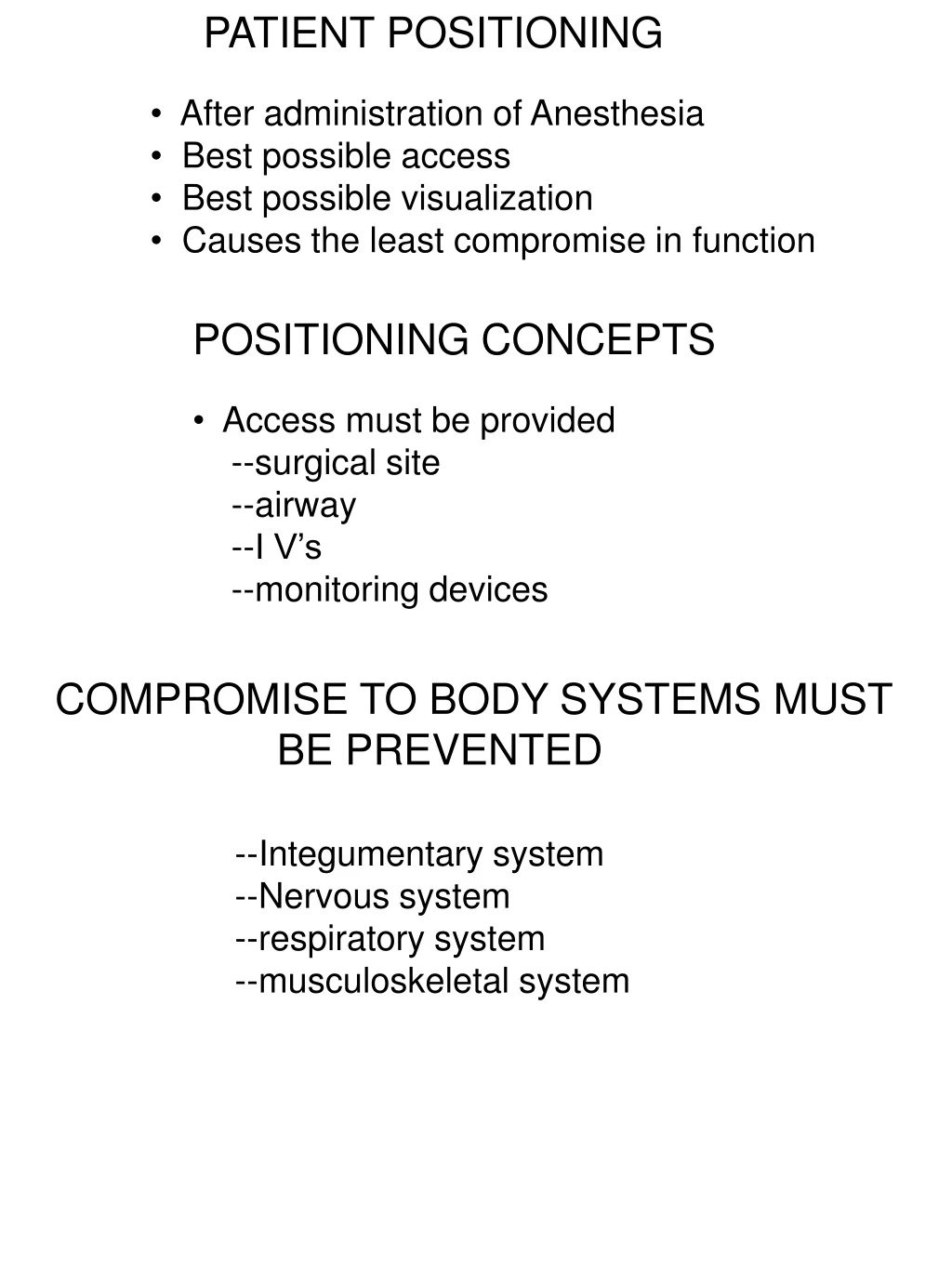 patient positioning