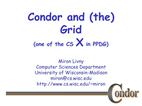 Condor and (the)  Grid (one of the CS  X  in PPDG)