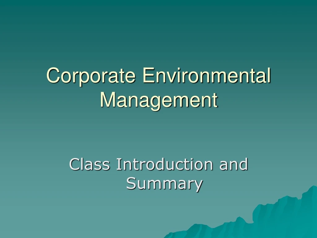 corporate environmental management