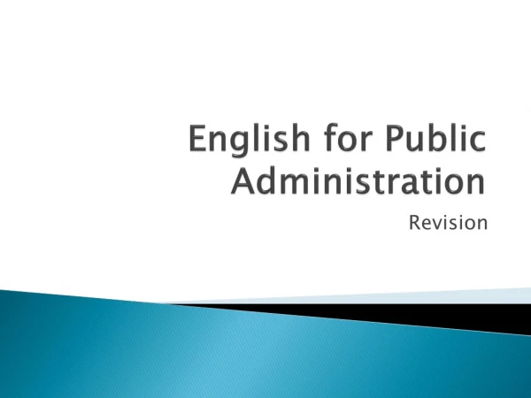 English for Public Administration