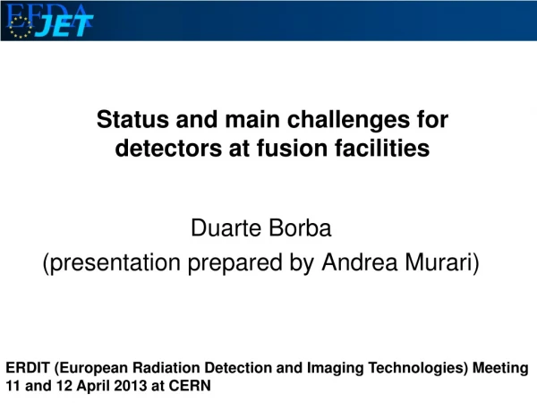 Status and main challenges for detectors at fusion facilities