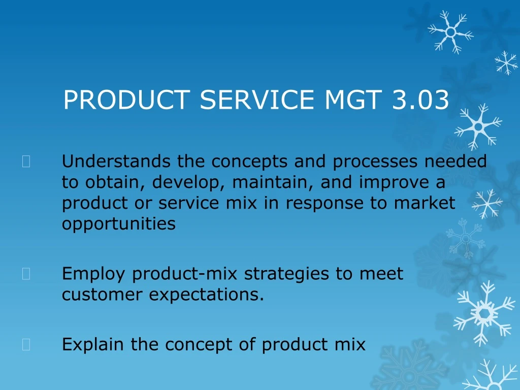 product service mgt 3 03