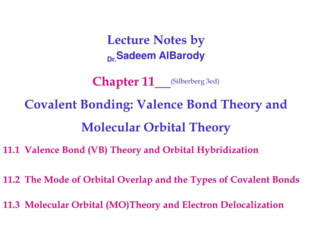 lecture notes by dr sadeem albarody chapter