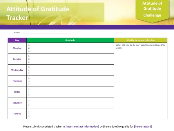 Attitude of Gratitude  Challenge