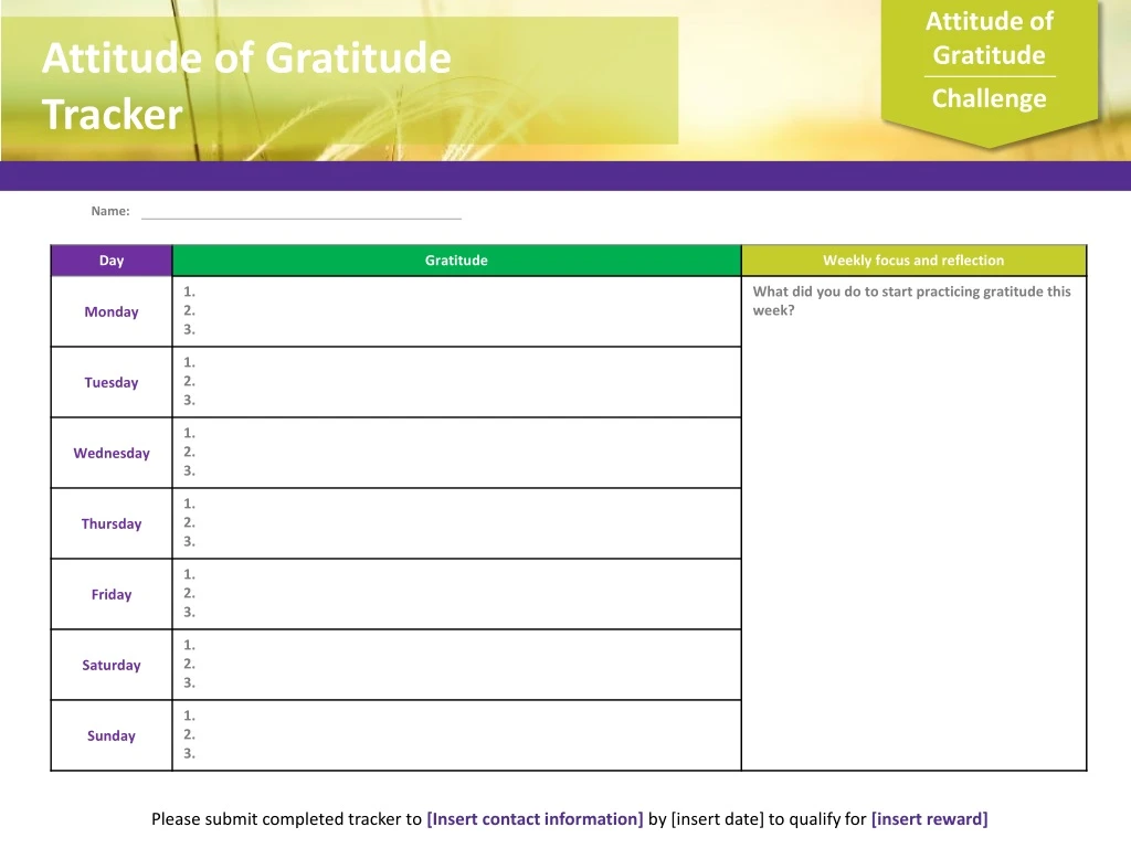 attitude of gratitude challenge