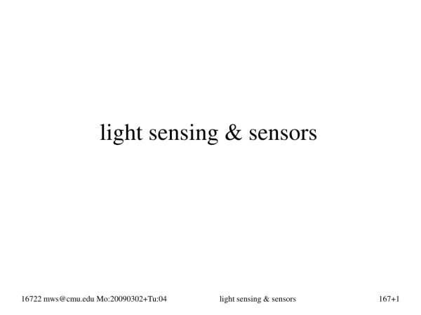 light sensing &amp; sensors