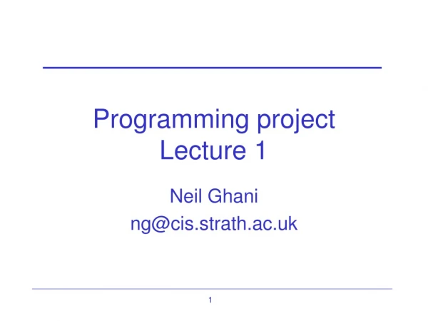 Programming project Lecture 1