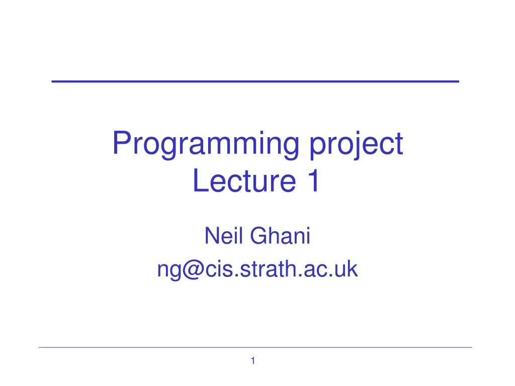 programming project lecture 1